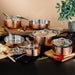 Image 01 of Vintage 13pc Tri-Ply Copper Cookware Set with Lids, Hammered