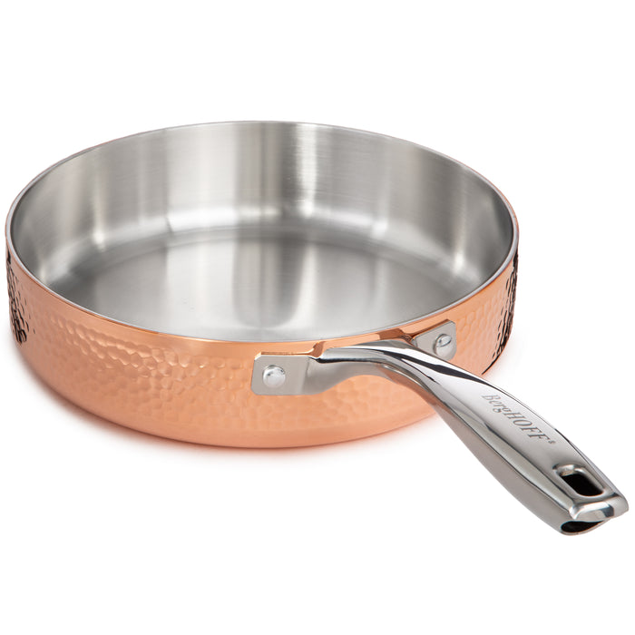 Image 7 of Vintage 13pc Tri-Ply Copper Cookware Set with Lids, Hammered