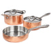 Image 2 of Vintage 5pc Tri-Ply Copper Cookware Set with Lids, Hammered