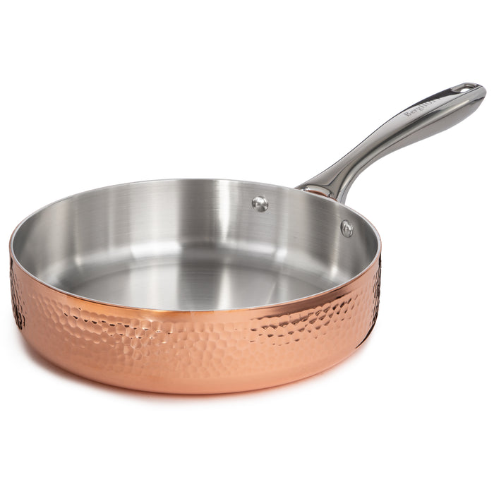 Image 6 of Vintage 5pc Tri-Ply Copper Cookware Set with Lids, Hammered