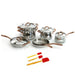 BergHOFF Ouro Gold 14pc 18/10 Stainless Steel Cookware Set, Rose Gold Handles, Metal Lids - Cookware Sets