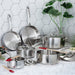 BergHOFF Vintage 13pc Tri-Ply 18/10 Stainless Steel Cookware with Spatulas Set, SS Lids, Hammered - Cookware Sets