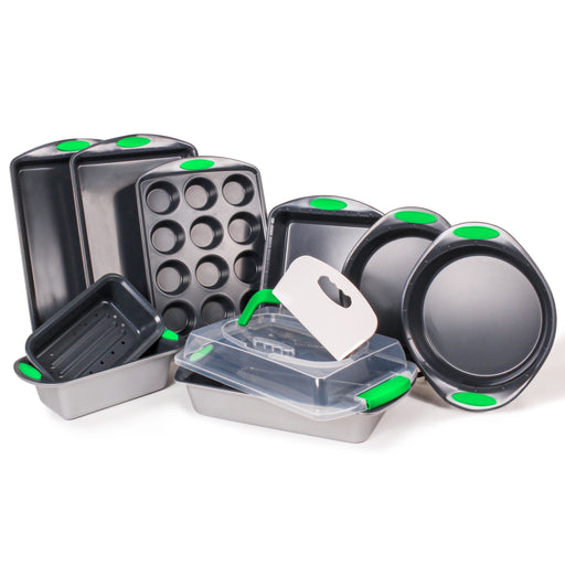 BergHOFF 11Pc Perfect Slice Bakeware Set, Silver & Green - Cake Pans & Molds