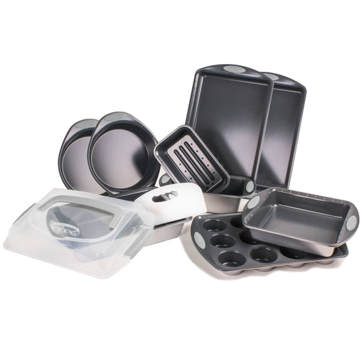 BergHOFF 11Pc Perfect Slice Bakeware Set, Silver - Cake Pans & Molds