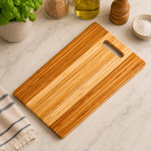 BergHOFF Bamboo 14.2" x 8.7" Rectangle Cutting Board, Two-Toned with Handle - Cutting Boards