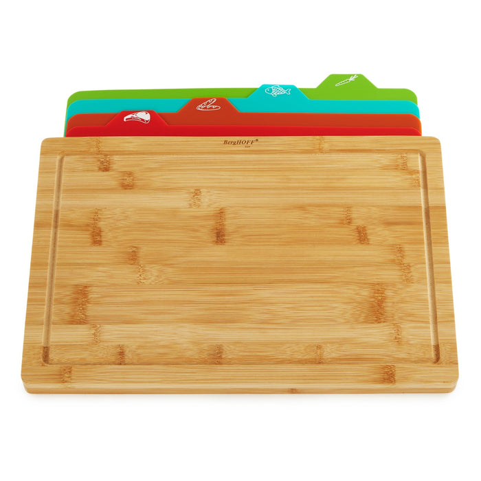 BergHOFF Bamboo Cutting Board with 4pc Flexible Boards, 16.5" x 11.8" - Cutting Boards