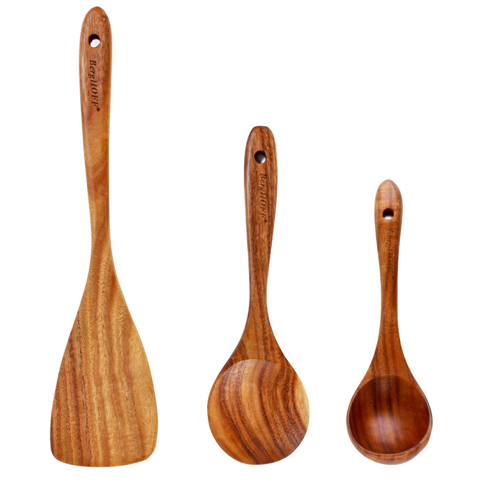 BergHOFF Bamboo 3Pc Wooden Utensil Set: Spatula, Spoon & Ladle - Kitchen Utensil Sets