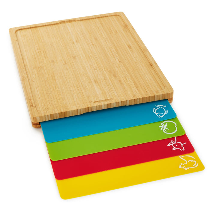 BergHOFF Bamboo Cutting Board with 4pc Flexible Boards, 16.5" x 13.4" - Cutting Boards