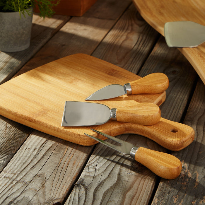 BergHOFF Bamboo 4pc Cheese Knives and Paddle Cutting Board Set - Cutting Boards