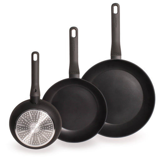 BergHOFF Leo 3pc Non-stick Cookware Set 8", 10" & 11", Black - Skillets & Frying Pans