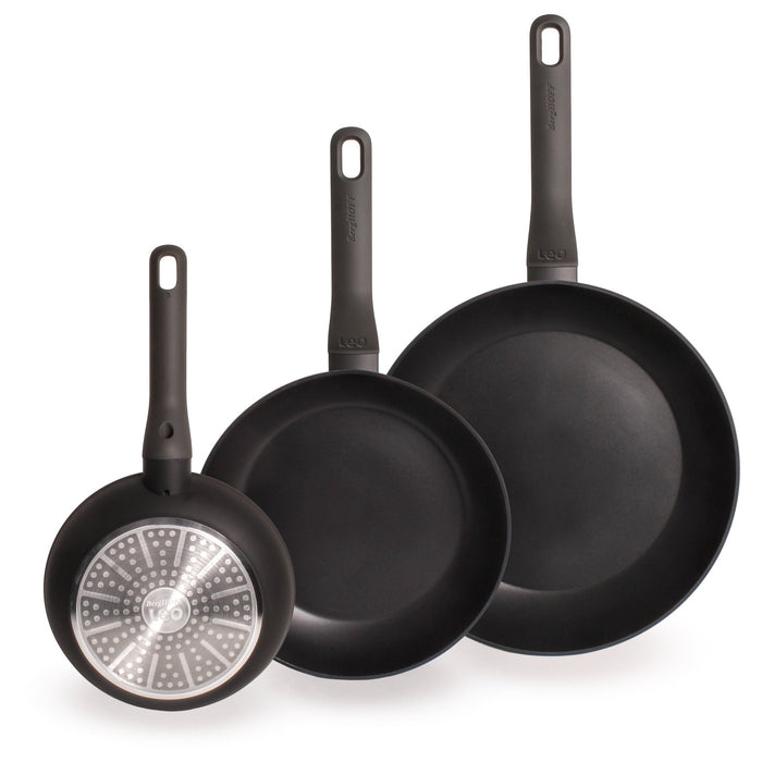 BergHOFF Leo 3pc Non-stick Cookware Set 8", 10" & 11", Black - Skillets & Frying Pans