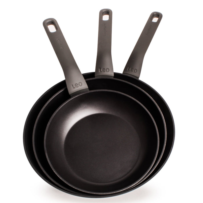 BergHOFF Leo 3pc Non-stick Cookware Set 8", 10" & 11", Black - Skillets & Frying Pans