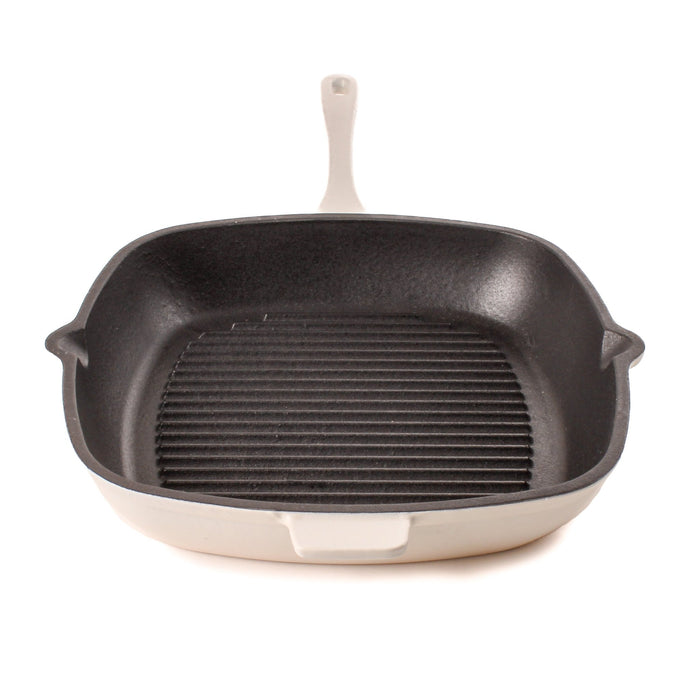 BergHOFF Neo 2pc Cast Iron 11" Grill Pan with Steak Press, Meringue - Cookware Sets