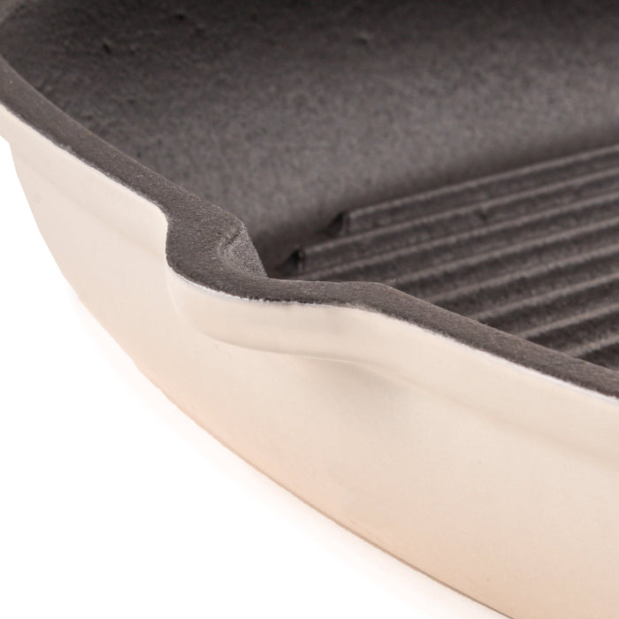 BergHOFF Neo 2pc Cast Iron 11" Grill Pan with Steak Press, Meringue - Cookware Sets