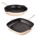 BergHOFF Neo 2pc Cast Iron 10" Fry Pan & 11" Grill Pan Cookware Set, Meringue - Cookware Sets