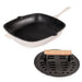 BergHOFF Neo 2pc Cast Iron 11" Grill Pan with Slotted Steak Press, Meringue - Cookware Sets