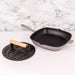 BergHOFF Neo 2pc Cast Iron 11" Grill Pan with Slotted Steak Press, Oyster - Cookware Sets