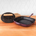 BergHOFF Neo 2pc Cast Iron 11" Grill Pan with Slotted Steak Press, Purple - Cookware Sets