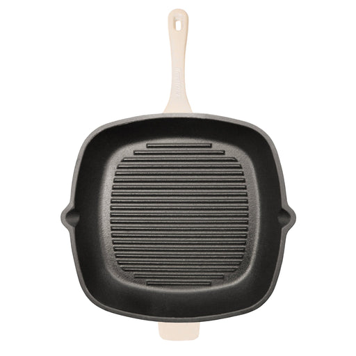 BergHOFF Neo 3pc Cast Iron Cookware Set, Grill Pan & Round Dutch Oven, Meringue - Cookware Sets