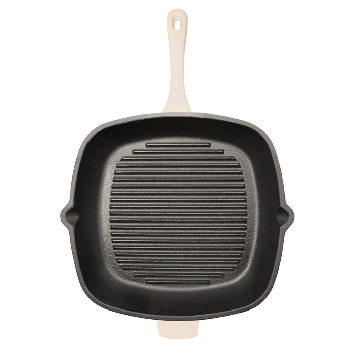 BergHOFF Neo 3pc Cast Iron Cookware Set, Grill Pan & Round Dutch Oven, Meringue - Cookware Sets