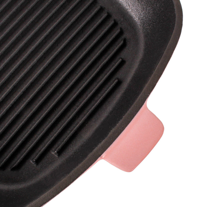 BergHOFF Neo 3pc Cast Iron Cookware Set, Grill Pan & Round Dutch Oven, Pink - Cookware Sets