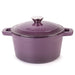 BergHOFF Neo 3pc Cast Iron Cookware Set, Grill Pan & Round Dutch Oven, Purple - Cookware Sets