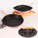 BergHOFF Neo 3pc Cast Iron Fry Pan & Grill Pan Set with Slotted Steak Press, Pink - Cookware Sets