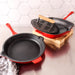 BergHOFF Neo 3pc Cast Iron Fry Pan & Grill Pan Set with Slotted Steak Press, Red - Cookware Sets