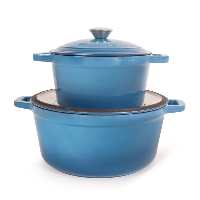 BergHOFF Neo 4pc Cast Iron Cookware Set, 3qt. & 7qt., Blue - Cookware Sets