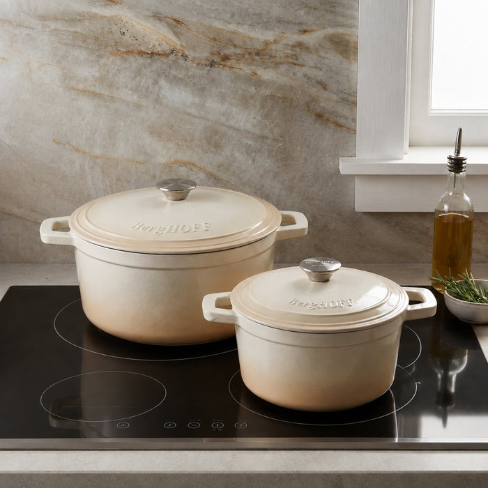 BergHOFF Neo 4pc Cast Iron Cookware Set, 3qt. & 7qt., Meringue - Cookware Sets