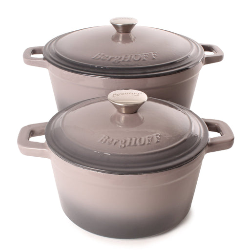 BergHOFF Neo 4pc Cast Iron Cookware Set, 3qt. & 7qt., Oyster - Cookware Sets