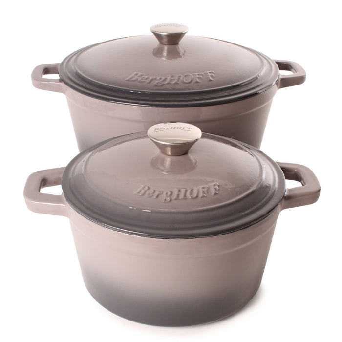 BergHOFF Neo 4pc Cast Iron Cookware Set, 3qt. & 7qt., Oyster - Cookware Sets