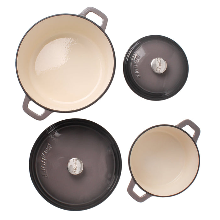 BergHOFF Neo 4pc Cast Iron Cookware Set, 3qt. & 7qt., Oyster - Cookware Sets