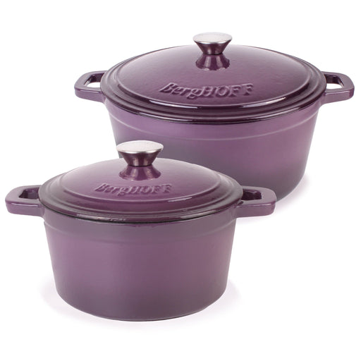 BergHOFF Neo 4pc Cast Iron Cookware Set, 3qt. & 7qt., Purple - Cookware Sets