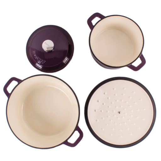 BergHOFF Neo 4pc Cast Iron Cookware Set, 3qt. & 7qt., Purple - Cookware Sets