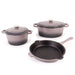 BergHOFF Neo 5pc Cast Iron Dutch Oven Set with 10" Fry Pan, 3qt. & 5qt., Oyster - Cookware Sets