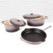 BergHOFF Neo 5pc Cast Iron Dutch Oven Set with 10" Fry Pan, 3qt. & 5qt., Oyster - Cookware Sets