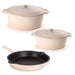 BergHOFF Neo 5pc Cast Iron Oval Dutch Oven Set with 10" Fry Pan, 5qt. & 8qt., Meringue - Cookware Sets