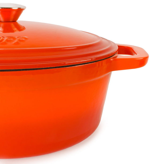 BergHOFF Neo 5pc Cast Iron Oval Dutch Oven Set with 10" Fry Pan, 5qt. & 8qt., Orange - Cookware Sets