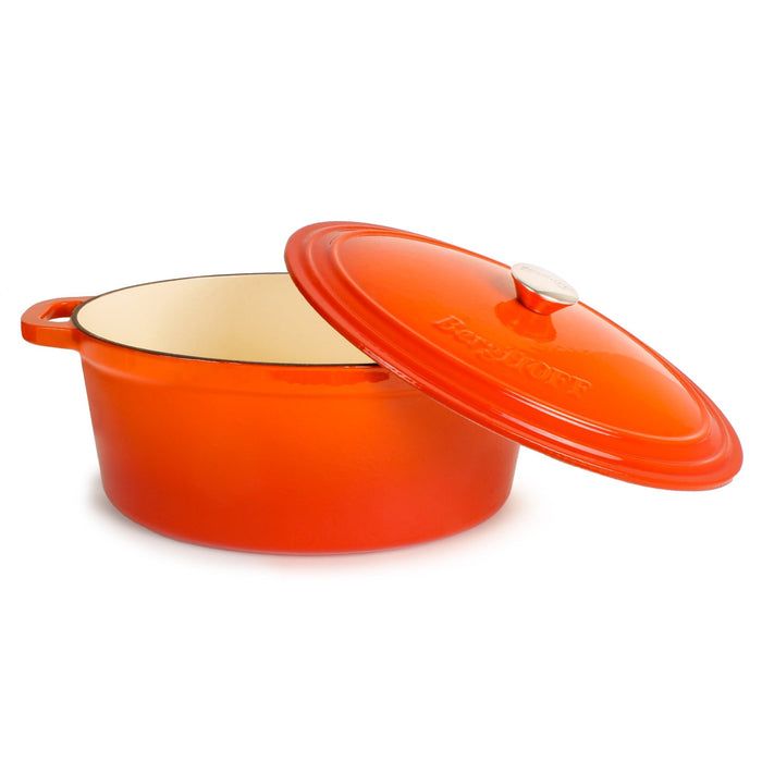 BergHOFF Neo 5pc Cast Iron Oval Dutch Oven Set with 10" Fry Pan, 5qt. & 8qt., Orange - Cookware Sets