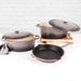 BergHOFF Neo 5pc Cast Iron Oval Dutch Oven Set with 10" Fry Pan, 5qt. & 8qt., Oyster - Cookware Sets