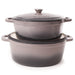 BergHOFF Neo 5pc Cast Iron Oval Dutch Oven Set with 10" Fry Pan, 5qt. & 8qt., Oyster - Cookware Sets