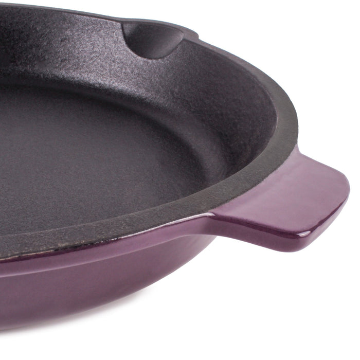 BergHOFF Neo 5pc Cast Iron Oval Dutch Oven Set with 10" Fry Pan, 5qt. & 8qt., Purple - Cookware Sets