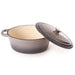 BergHOFF Neo 4pc Cast Iron Cookware Set, Grill Pan, Fry Pan & Oval Dutch Oven, Oyster - Cookware Sets