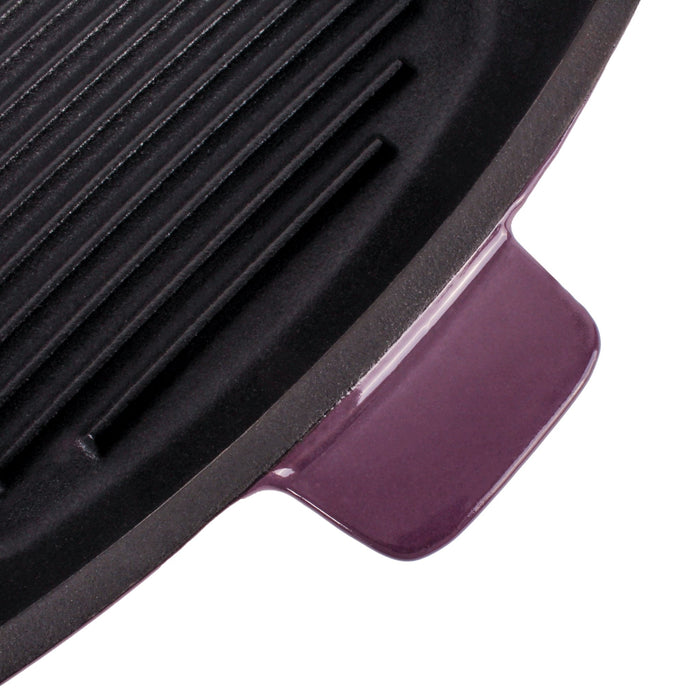 BergHOFF Neo 4pc Cast Iron Cookware Set, Grill Pan, Fry Pan & Oval Dutch Oven, Purple - Cookware Sets