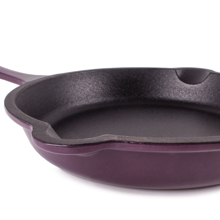 BergHOFF Neo 4pc Cast Iron Cookware Set, Grill Pan, Fry Pan & Oval Dutch Oven, Purple - Cookware Sets