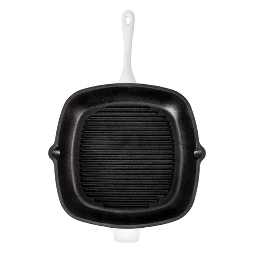 BergHOFF Neo 4pc Cast Iron Cookware Set, Grill Pan, Fry Pan & Oval Dutch Oven, White - Cookware Sets