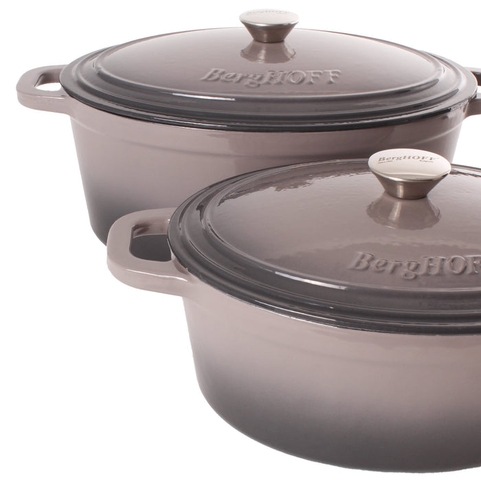 BergHOFF Neo 4pc Cast Iron Cookware Set, 5qt. & 8qt., Oyster - Cookware Sets