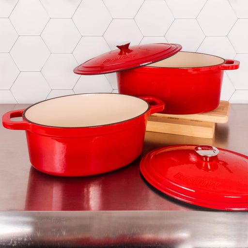 BergHOFF Neo 4pc Cast Iron Cookware Set, 5qt. & 8qt., Red - Cookware Sets