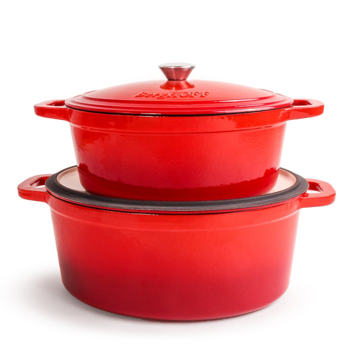 BergHOFF Neo 4pc Cast Iron Cookware Set, 5qt. & 8qt., Red - Cookware Sets